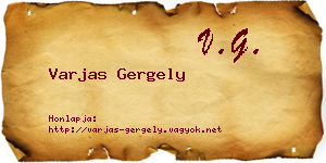 Varjas Gergely névjegykártya